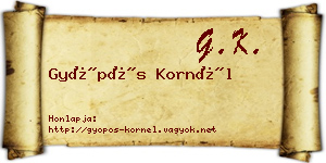 Gyöpös Kornél névjegykártya